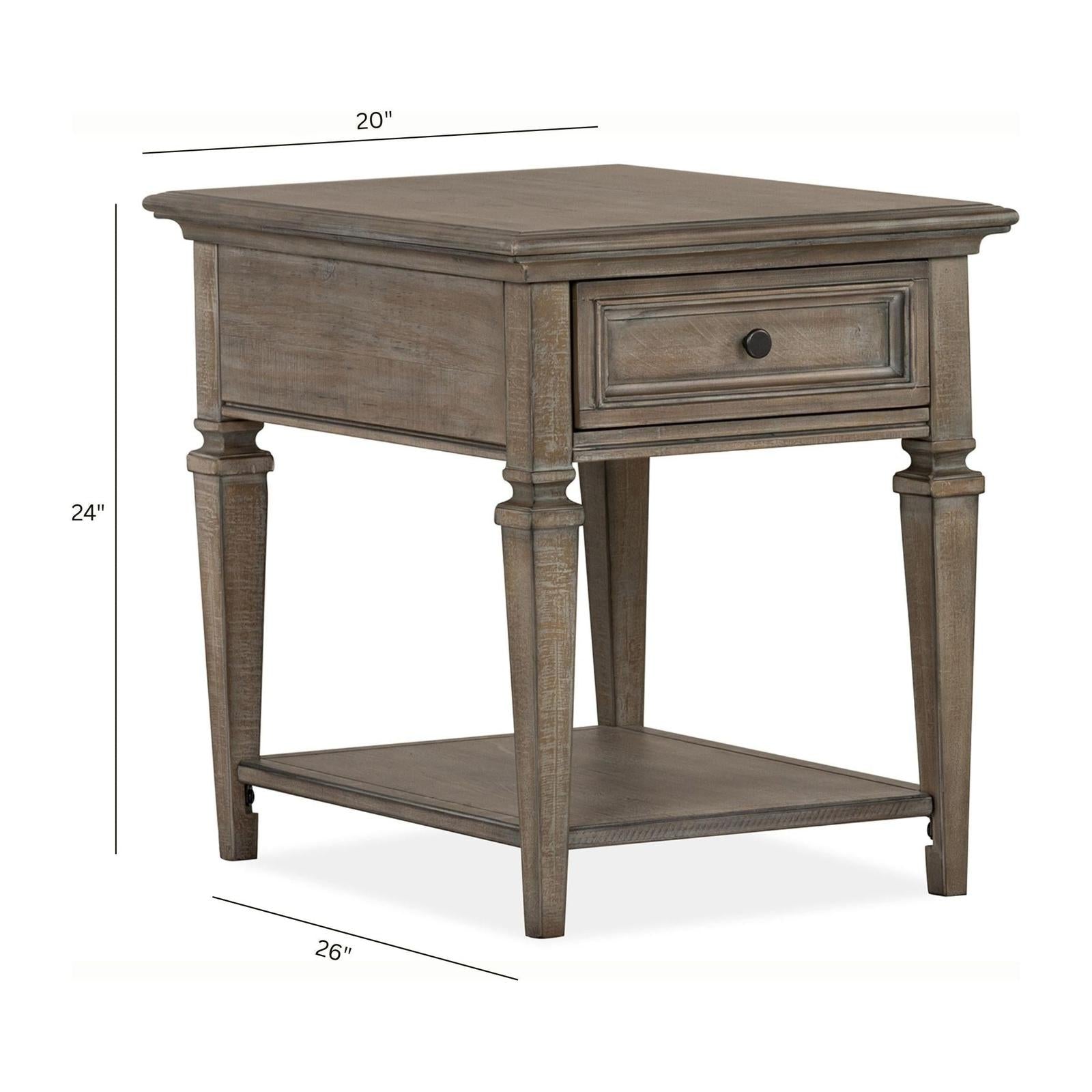 Magnussen Home Lancaster Dovetail Grey End Table