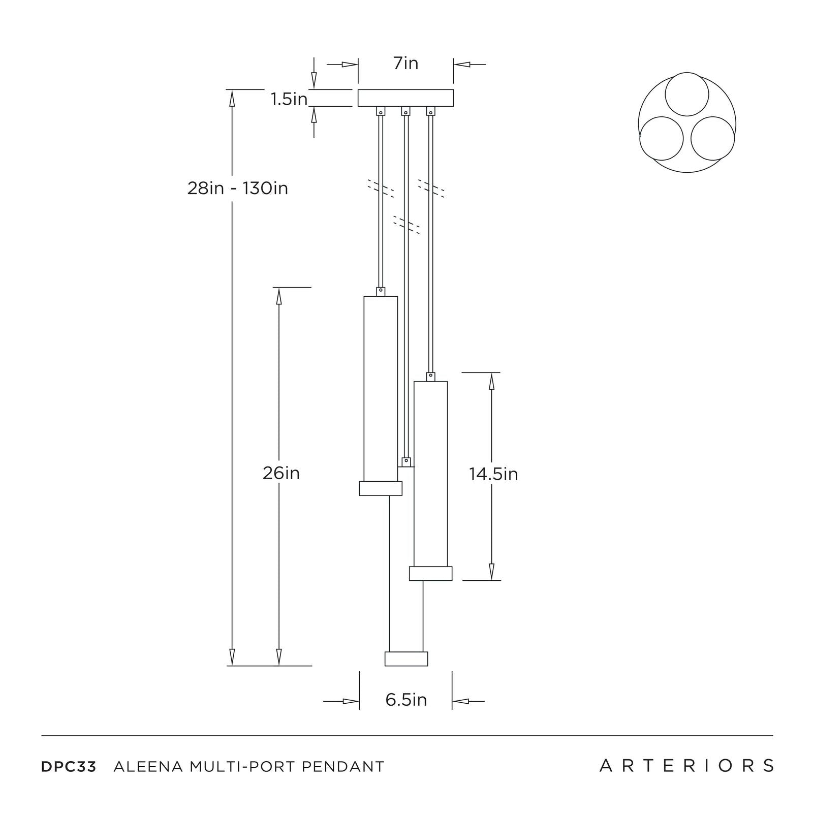 Arteriors Aleena MultiPort Pendant