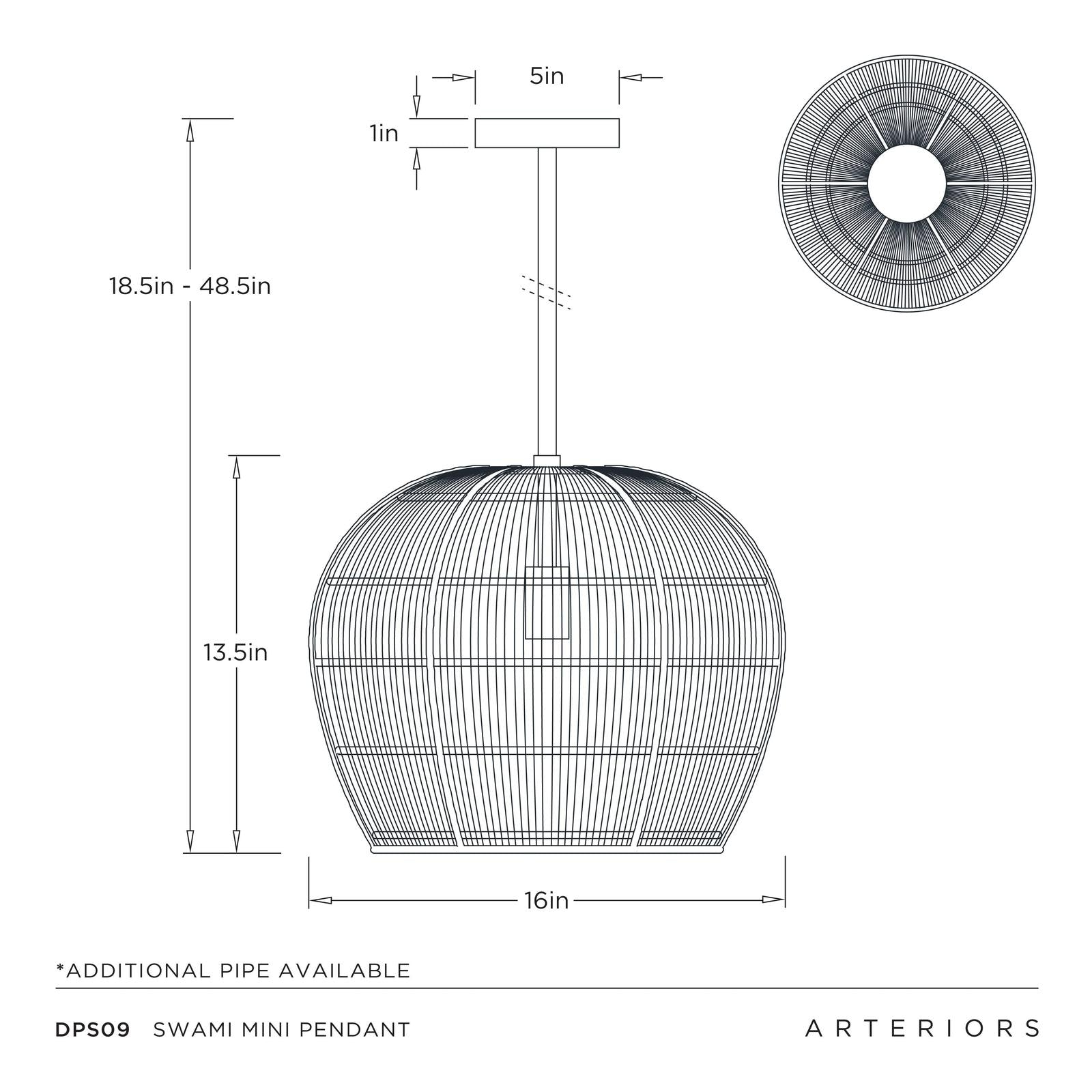 Arteriors Swami Mini Pendant