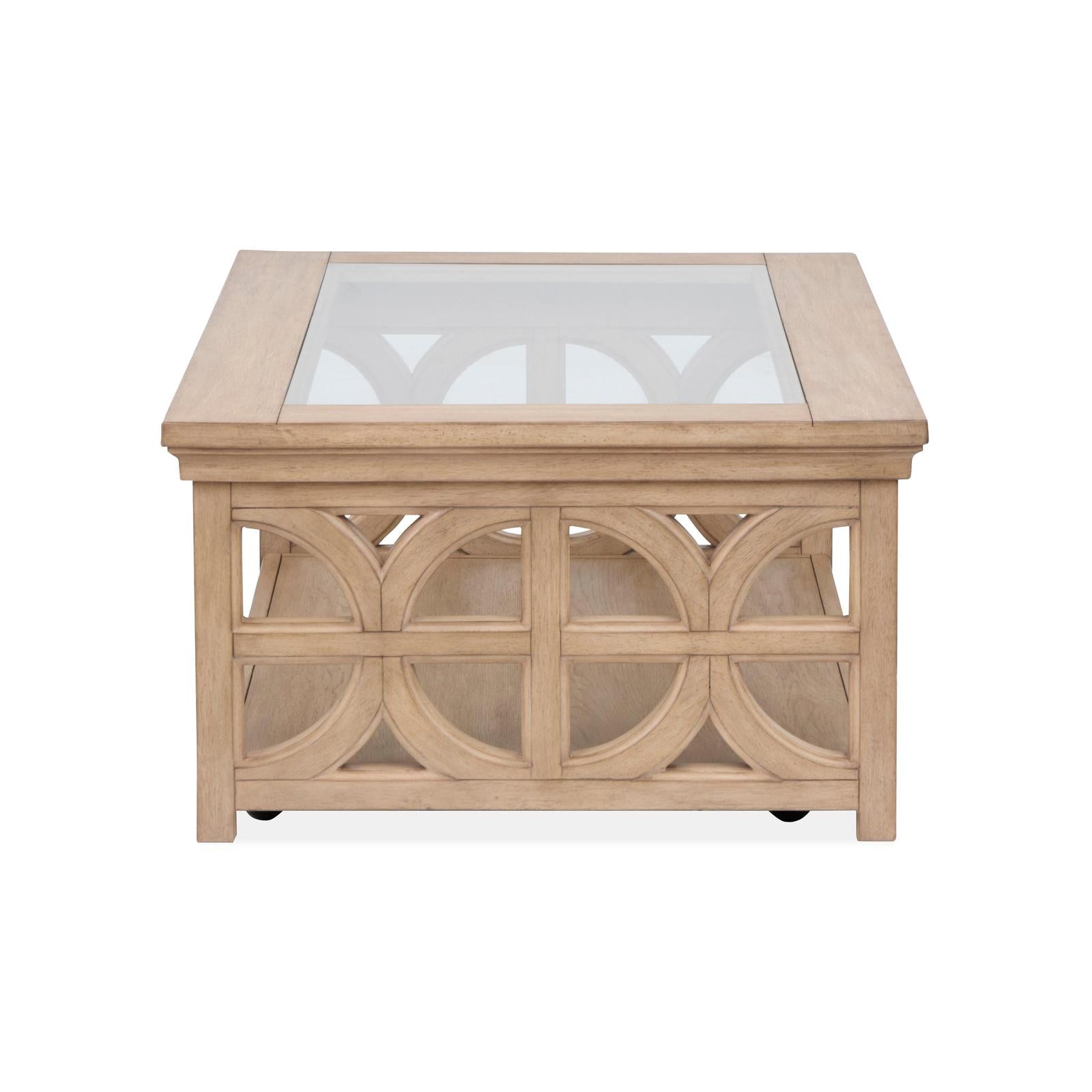 Magnussen Home Coventry Honey Wheat Rectangular Shelf Cocktail Table