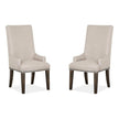 Magnussen Home Bellamy Peppercorn Upholstered Host Chair Set of 2