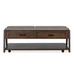 Magnussen Home Hallie Milk Chocolate & Dark Chocolate Lift Top Storage Cocktail Table With Casters