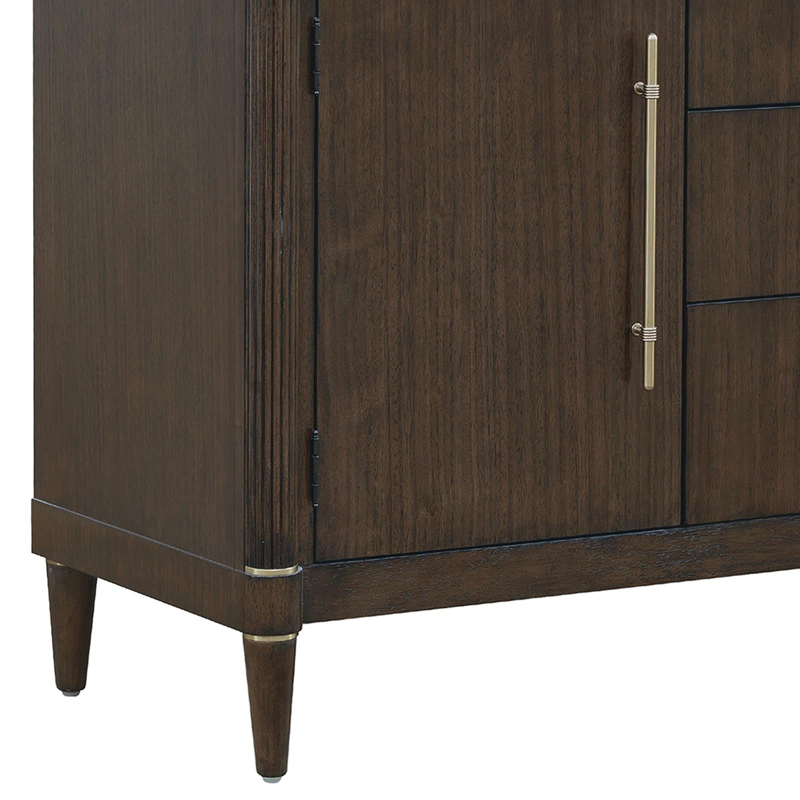 Pulaski Furniture Asher Park Piano Brown Glass Top 2 Door Buffet