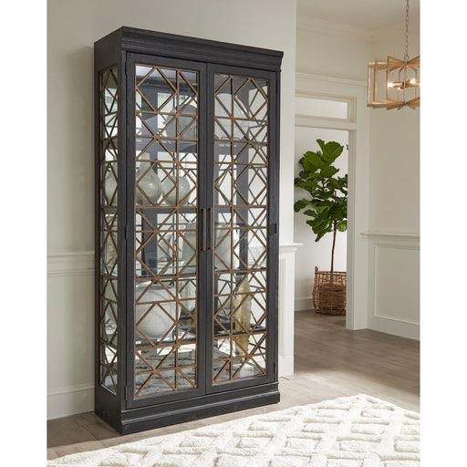 Pulaski Furniture 4 Shelf Display Cabinet with Decorative Glass Doors