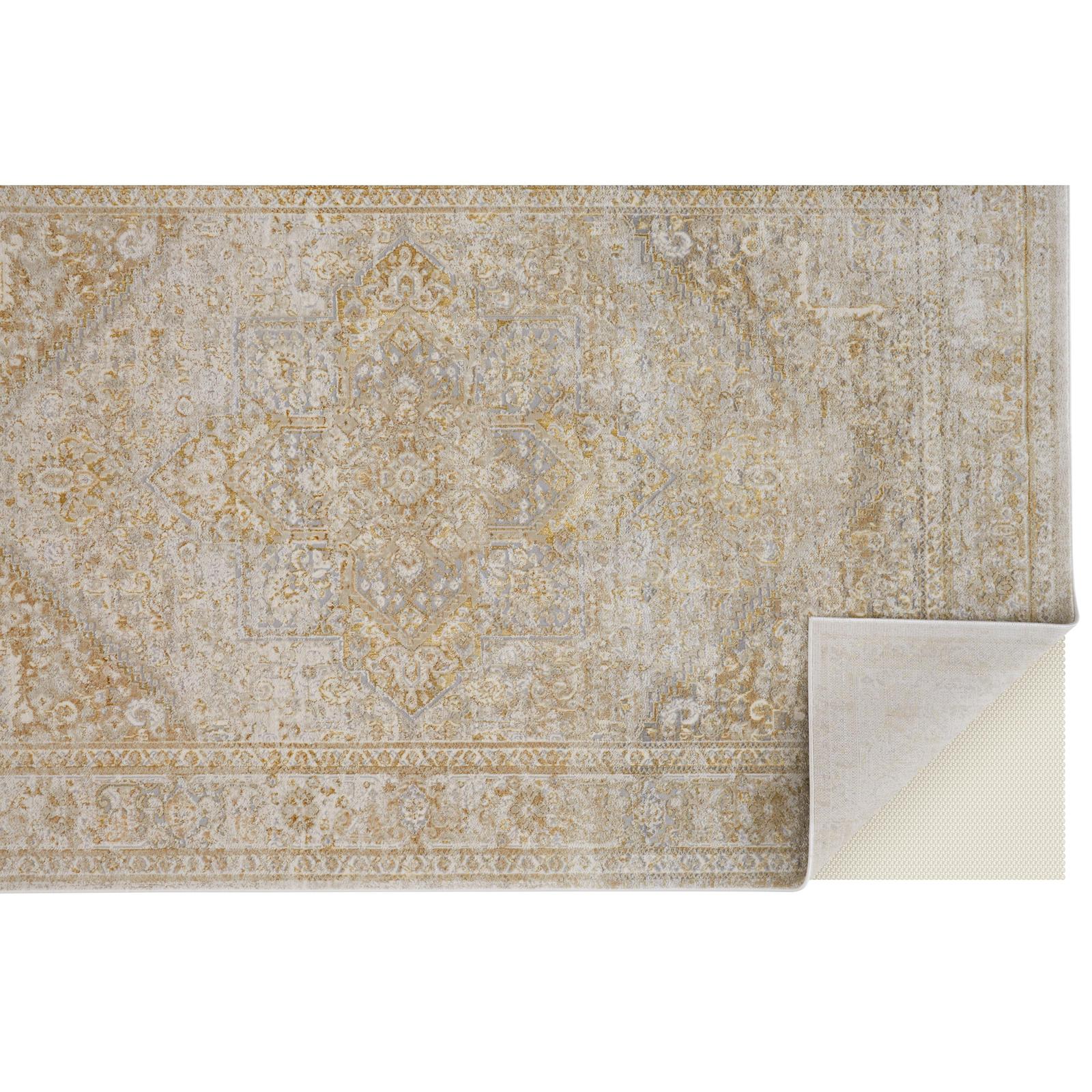Feizy Aura 3734F Modern Oriental Rug in Ivory/Gold