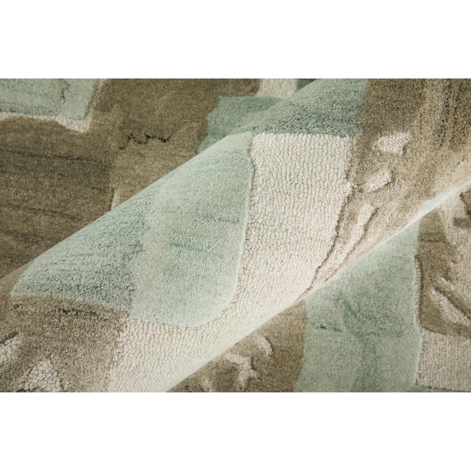 Feizy Kendall 8A59F Modern Abstract Rug in Green/Brown/Ivory