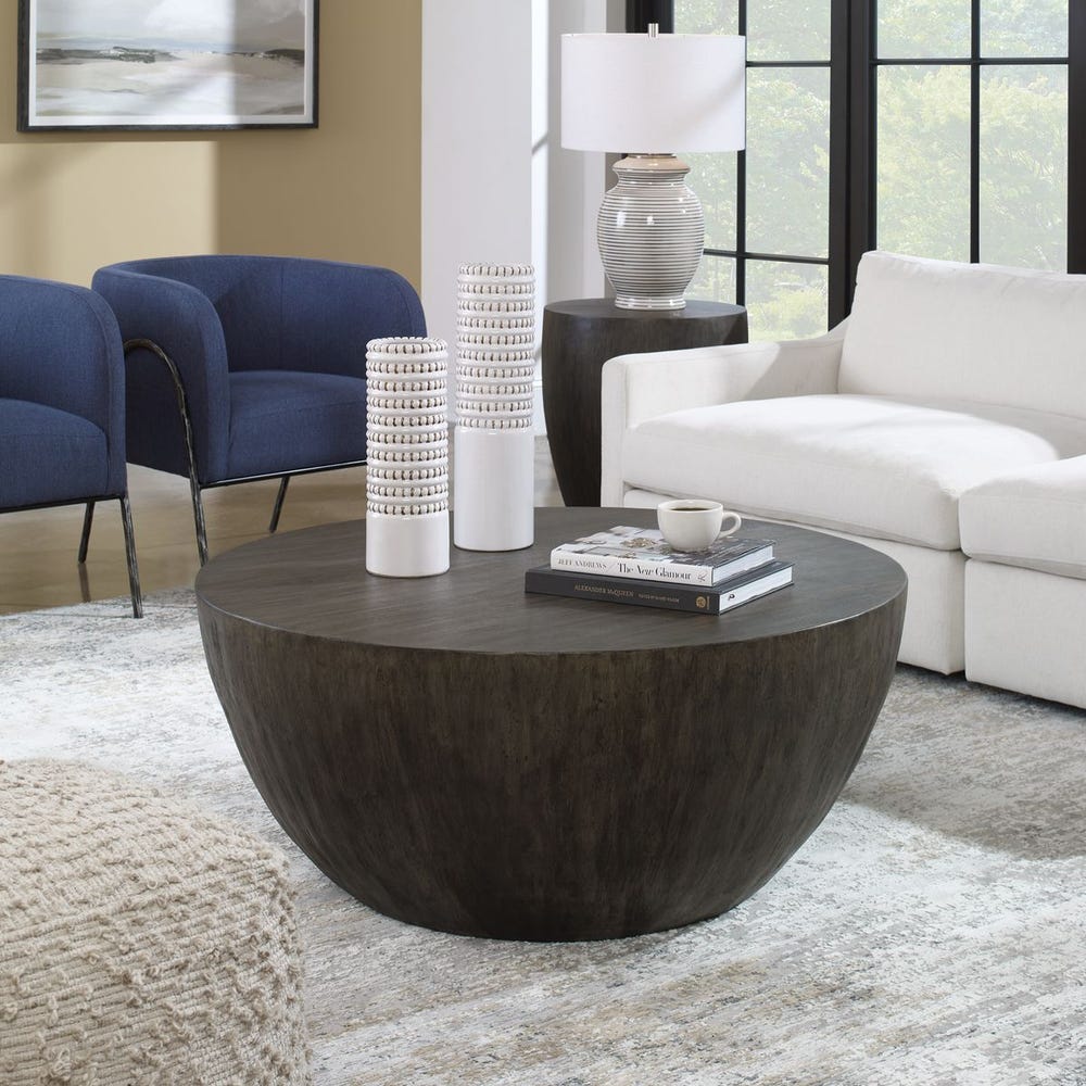 Uttermost Lark Round Walnut Coffee Table