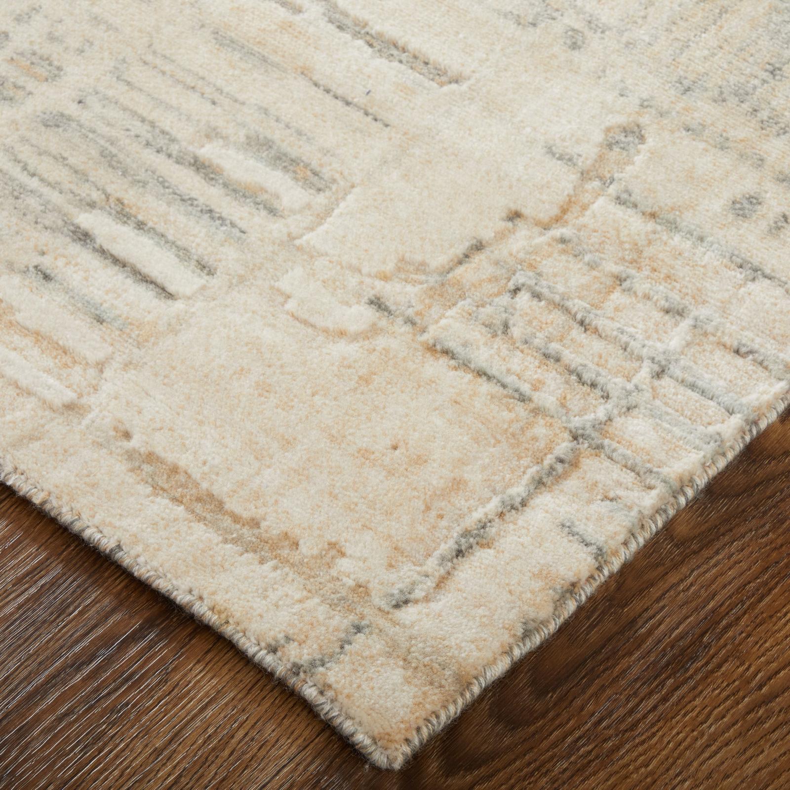 Feizy Jaxson 39PZF Modern Abstract, Ivory/Tan/Gray, Rug