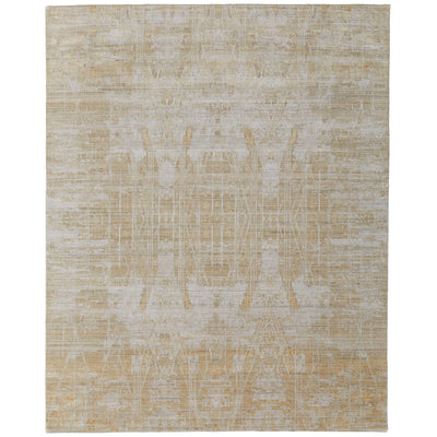 Feizy Eastfield 69FPF Modern Abstract Rug in Yellow/Ivory/Gold