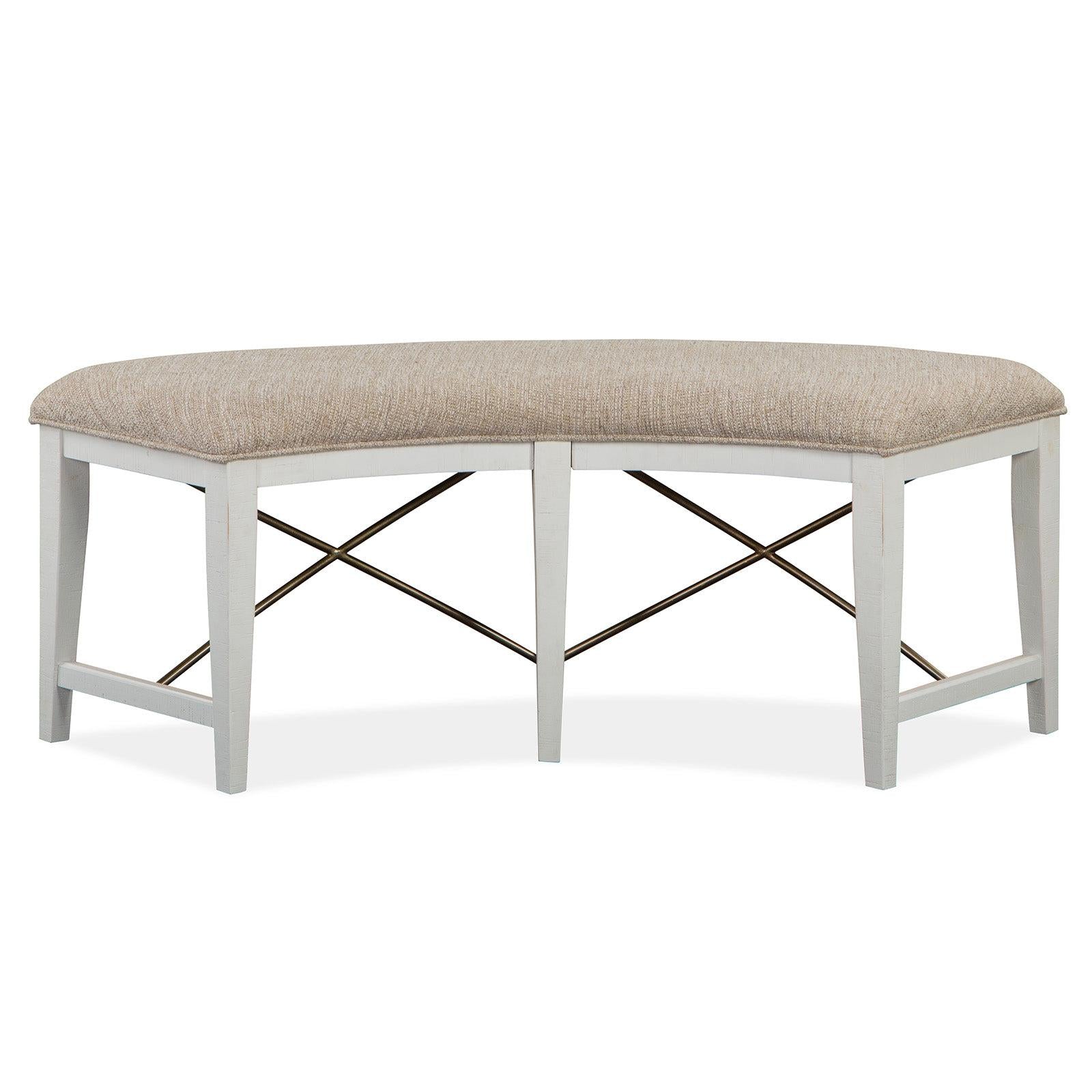 Magnussen Home Heron Cove Chalk White And Dovetail Grey Upholstered Bench