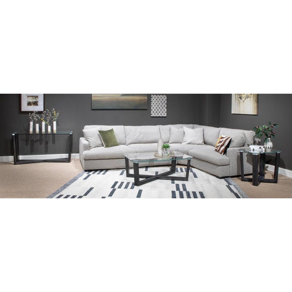 Magnussen Home Wexler Black Truffle And Clear Glass Rectangular End Table