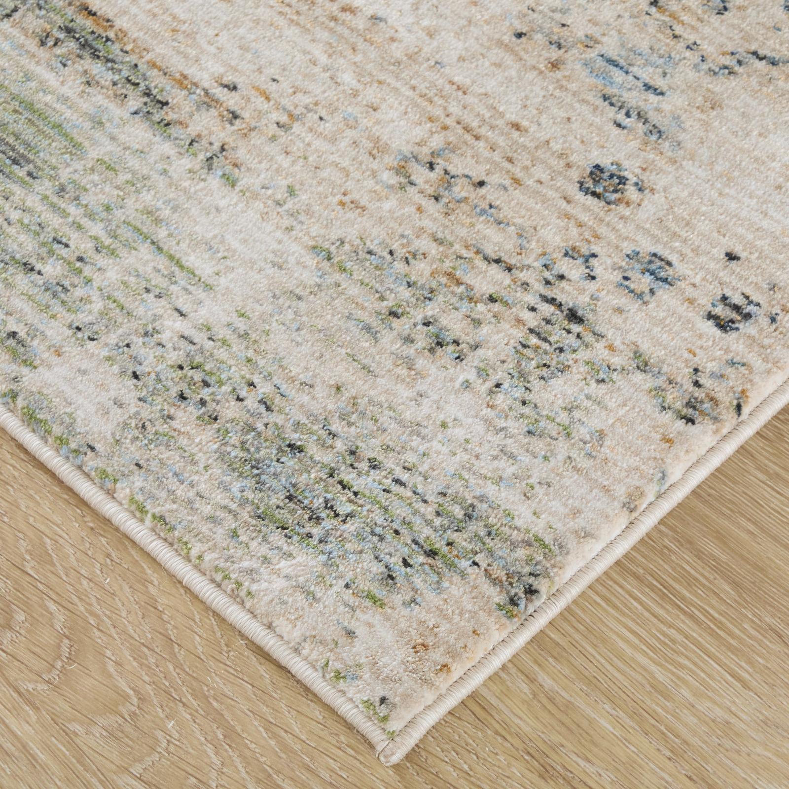 Feizy Sonora 39UBF Modern Abstract, Taupe/Ivory/Blue, Rug