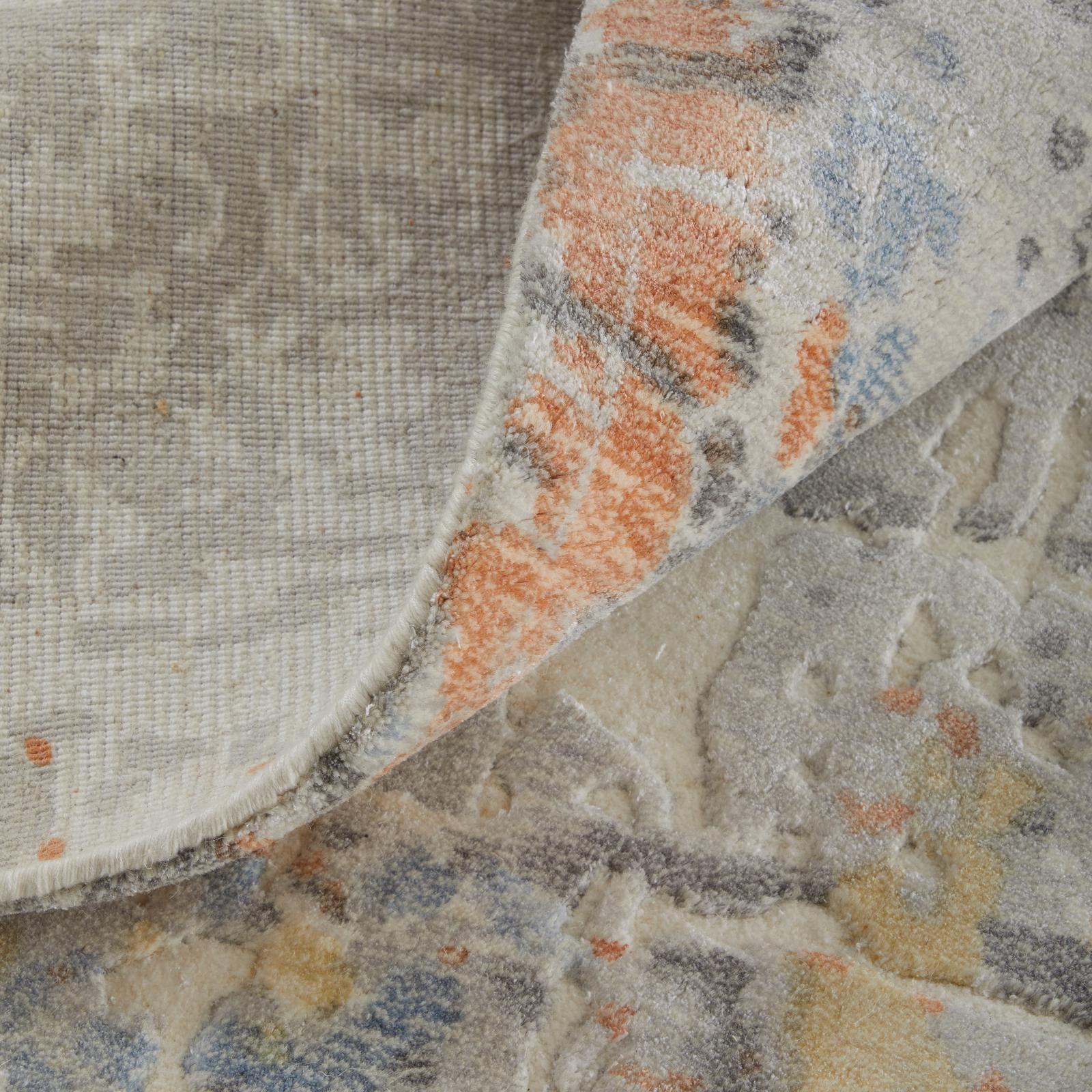 Feizy Braden 8A50F Modern Abstract Rug in Gray/Orange/Tan