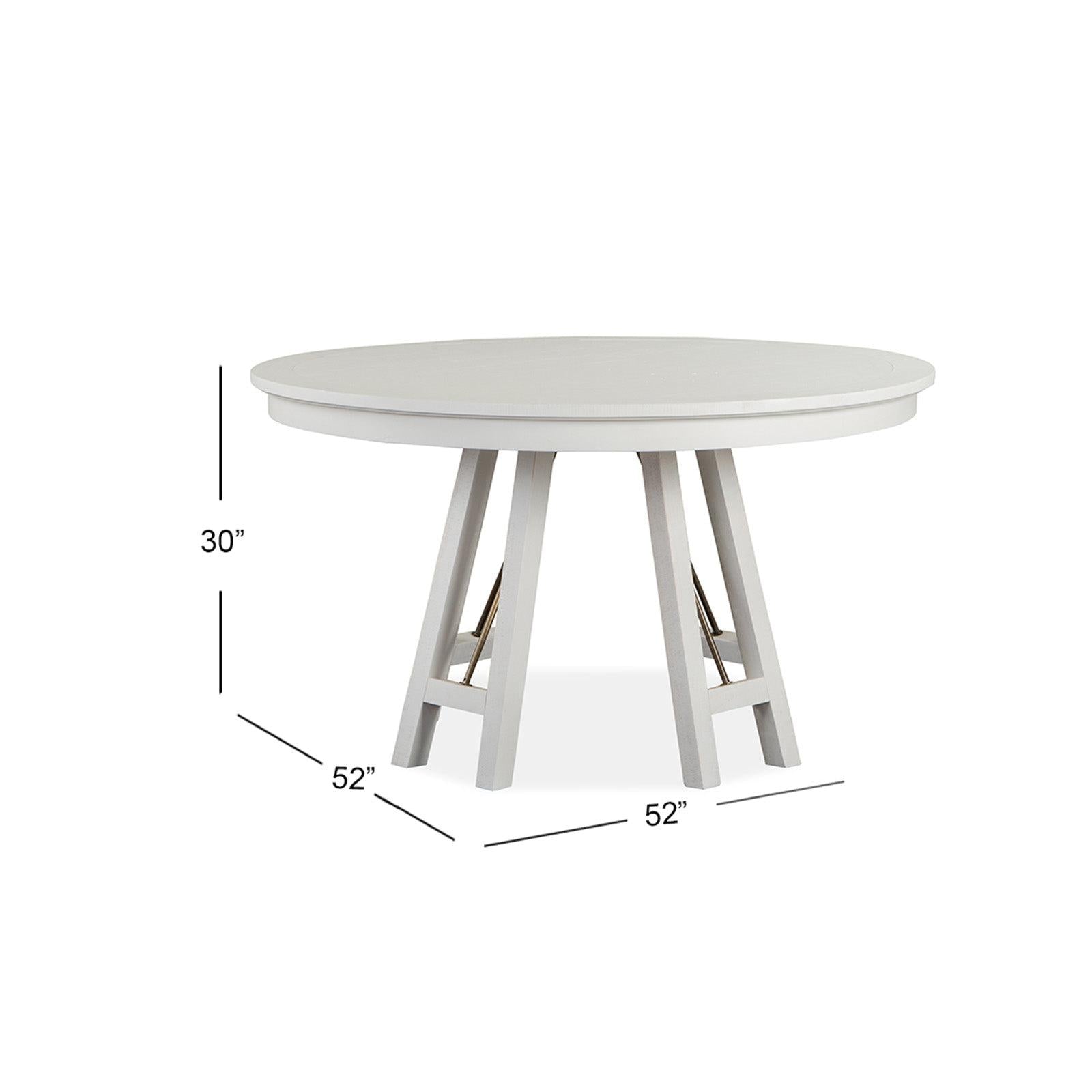 Magnussen Home Heron Cove Chalk White And Dovetail Grey Round Dining Table