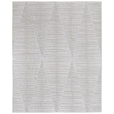 Feizy Elias 69FVF Modern Geometric Rug in Ivory/Tan