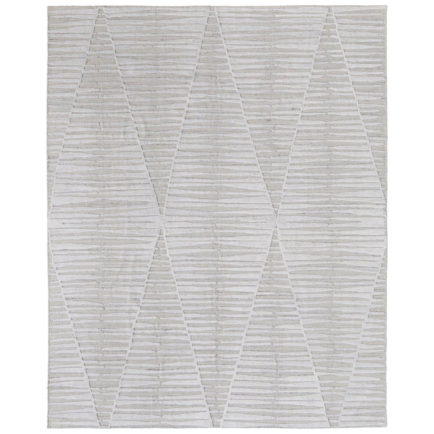 Feizy Elias 69FVF Modern Geometric Rug in Ivory/Tan