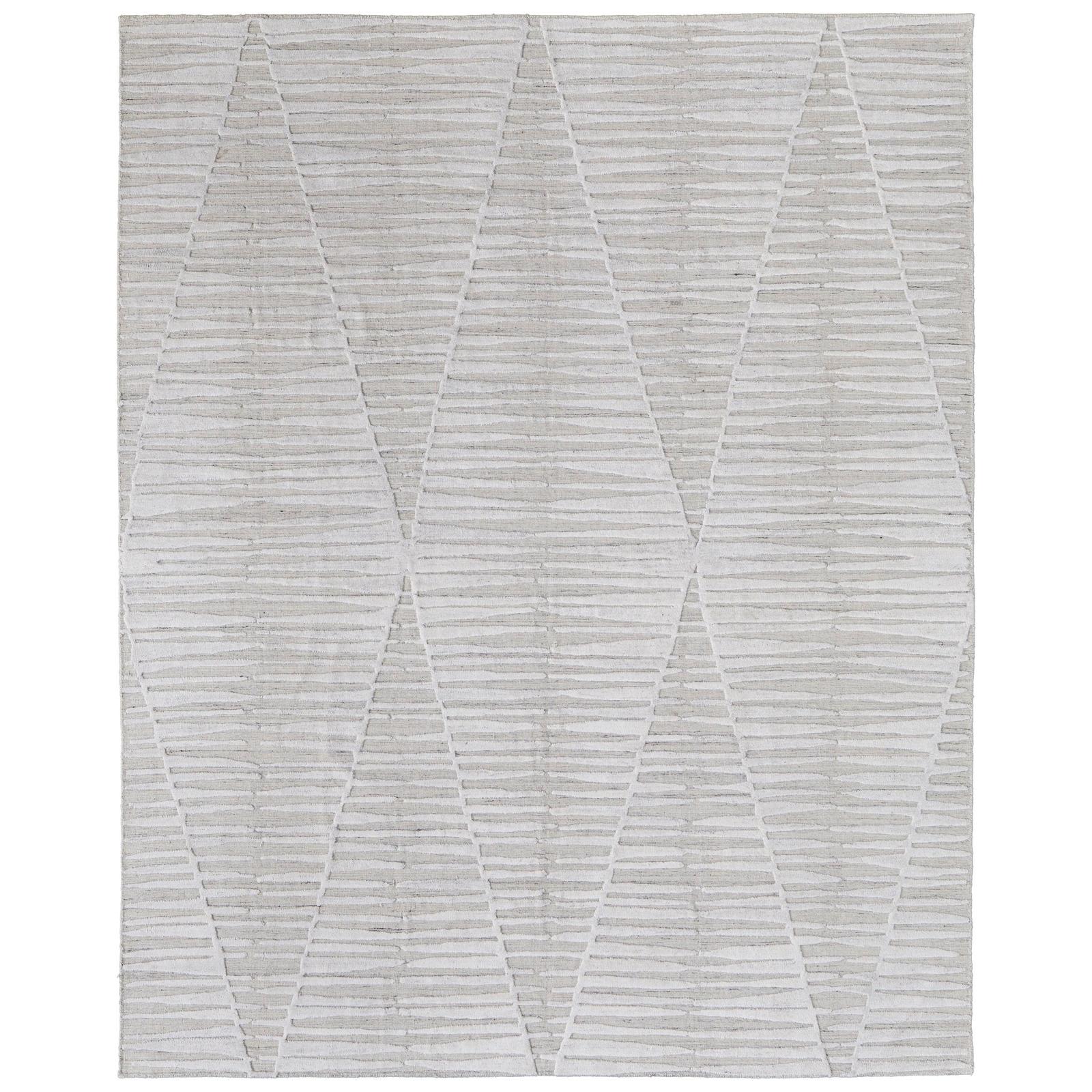 Feizy Elias 69FVF Modern Geometric Rug in Ivory/Tan