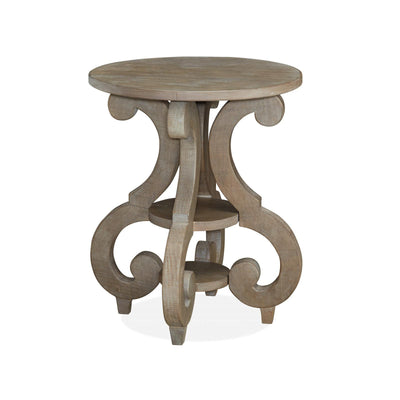 Magnussen Home Tinley Park Dove Tail Grey Round Accent End Table