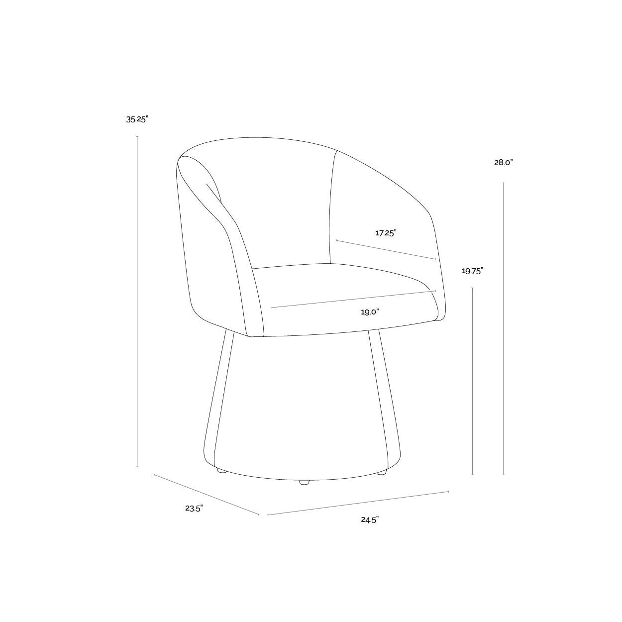 Sunpan Etta Swivel Dining Armchair