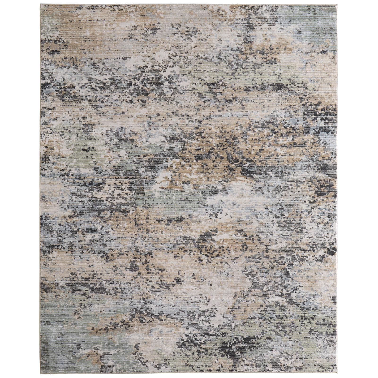 Feizy Greenwich 39U6F Modern Abstract, Ivory/Tan/Blue, Rug