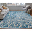 Feizy Lorrain 8920F Modern Abstract Rug in Blue/Ivory