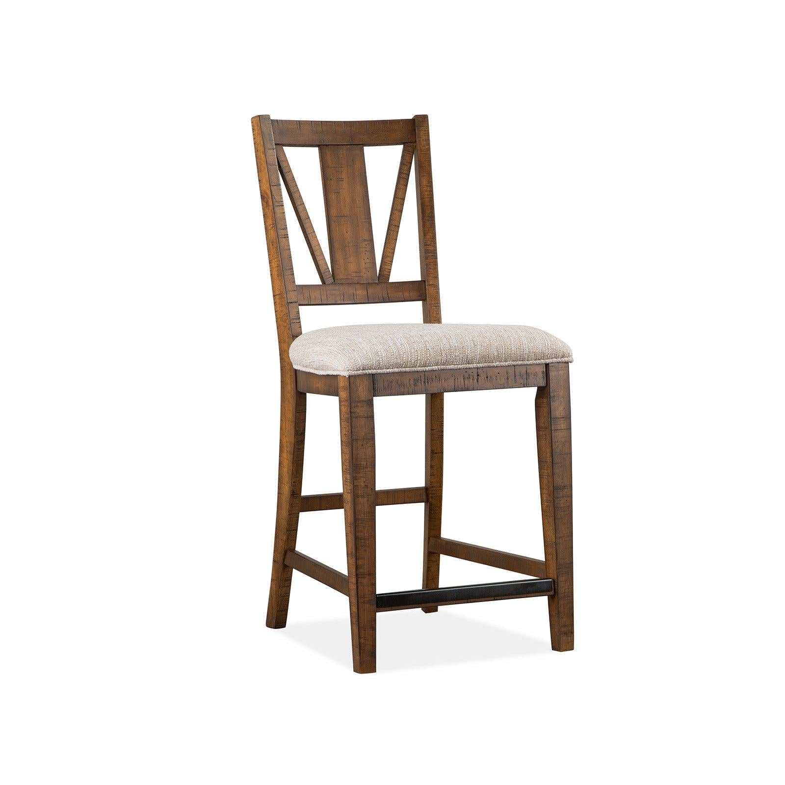 Magnussen Home Bay Creek Toasted Nutmeg Upholstered Counter Chair Set of 2