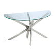 Magnussen Home Zila Brushed Nickel Demilune Sofa Table