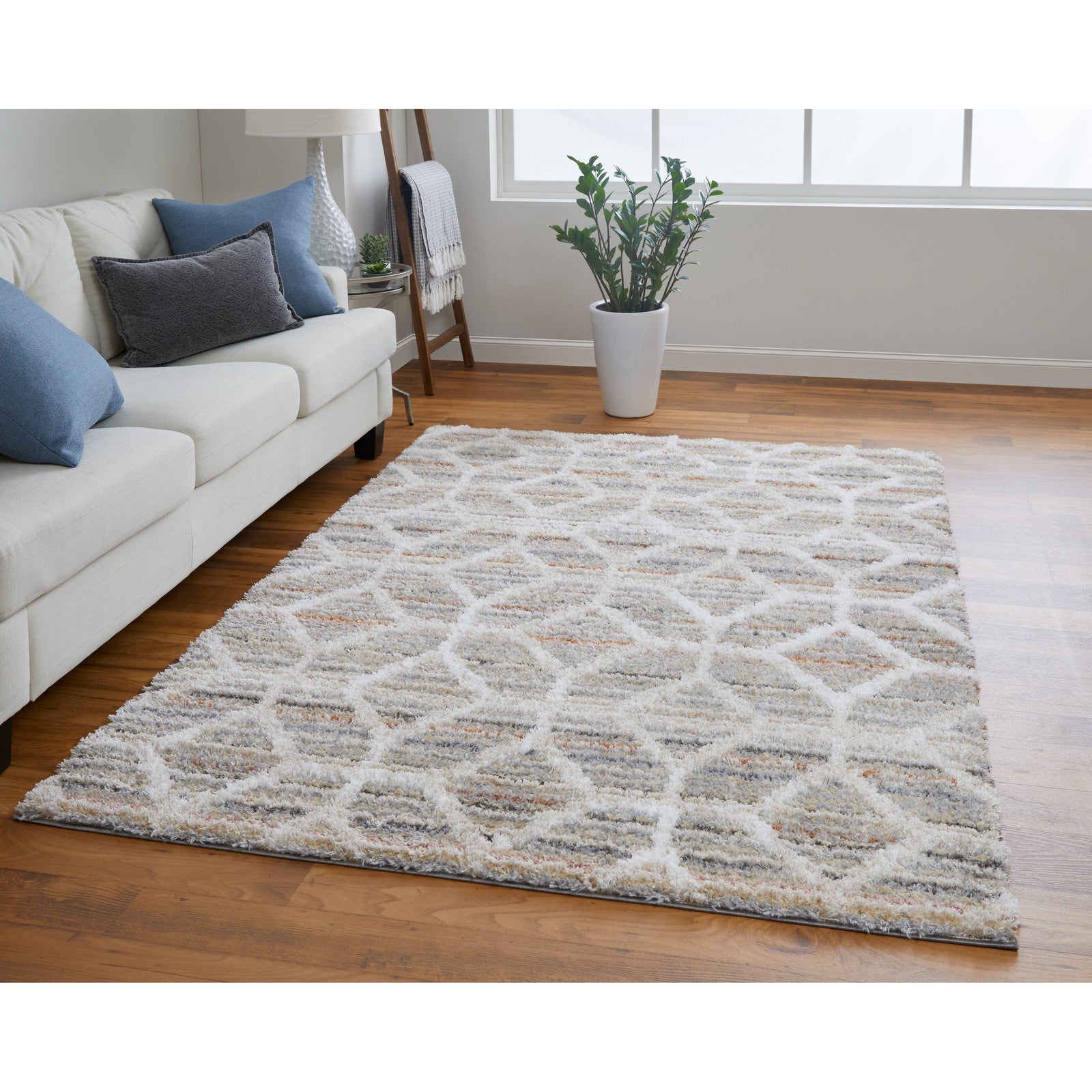 Feizy Mynka 39ICF Transitional Diamond in Tan/Taupe/Ivory