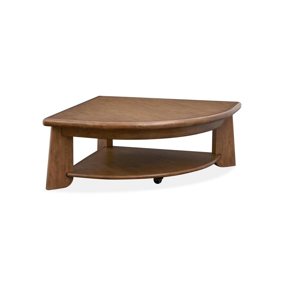 Magnussen Home Tanner Tawny Brown Pie Shaped Lift Top Cocktail Table With Casters