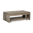 Magnussen Home Conrad Stone Harbor Grey Rectangular Lift Top Storage Cocktail Table With Casters