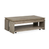 Magnussen Home Conrad Stone Harbor Grey Rectangular Lift Top Storage Cocktail Table With Casters