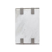 Magnussen Home Paradox Pearl White And Roasted Almond And Brushed Platinum Rectangular Accent Table