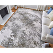 Feizy Waldor 39NDF Modern Abstract in Gray/Silver/Taupe