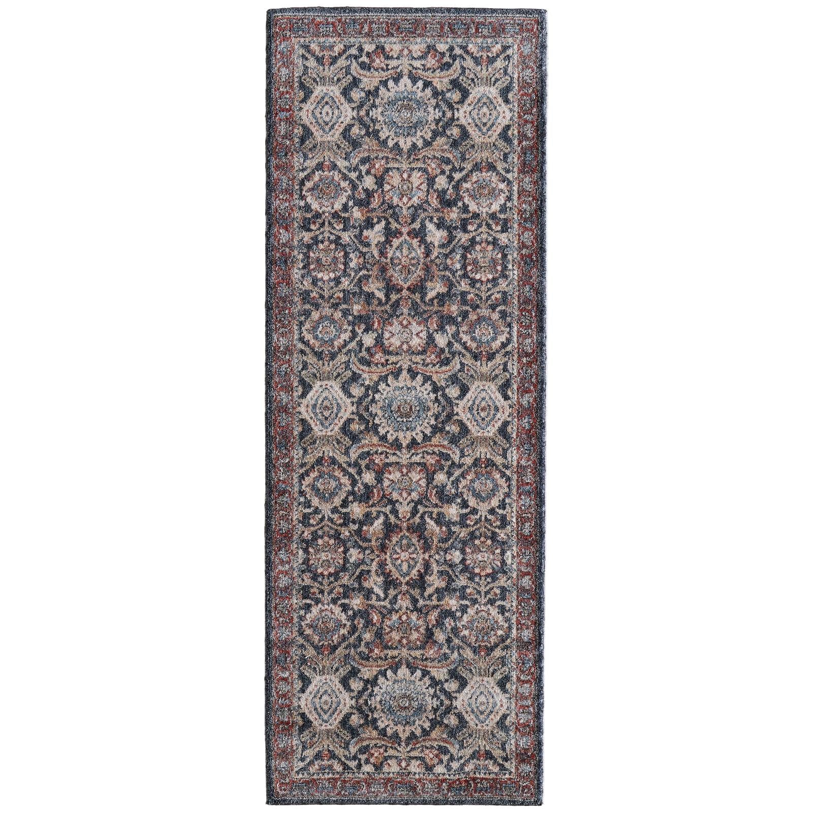 Feizy Pearson 39SGF Traditional Medallion, Blue/Red/Ivory, Rug