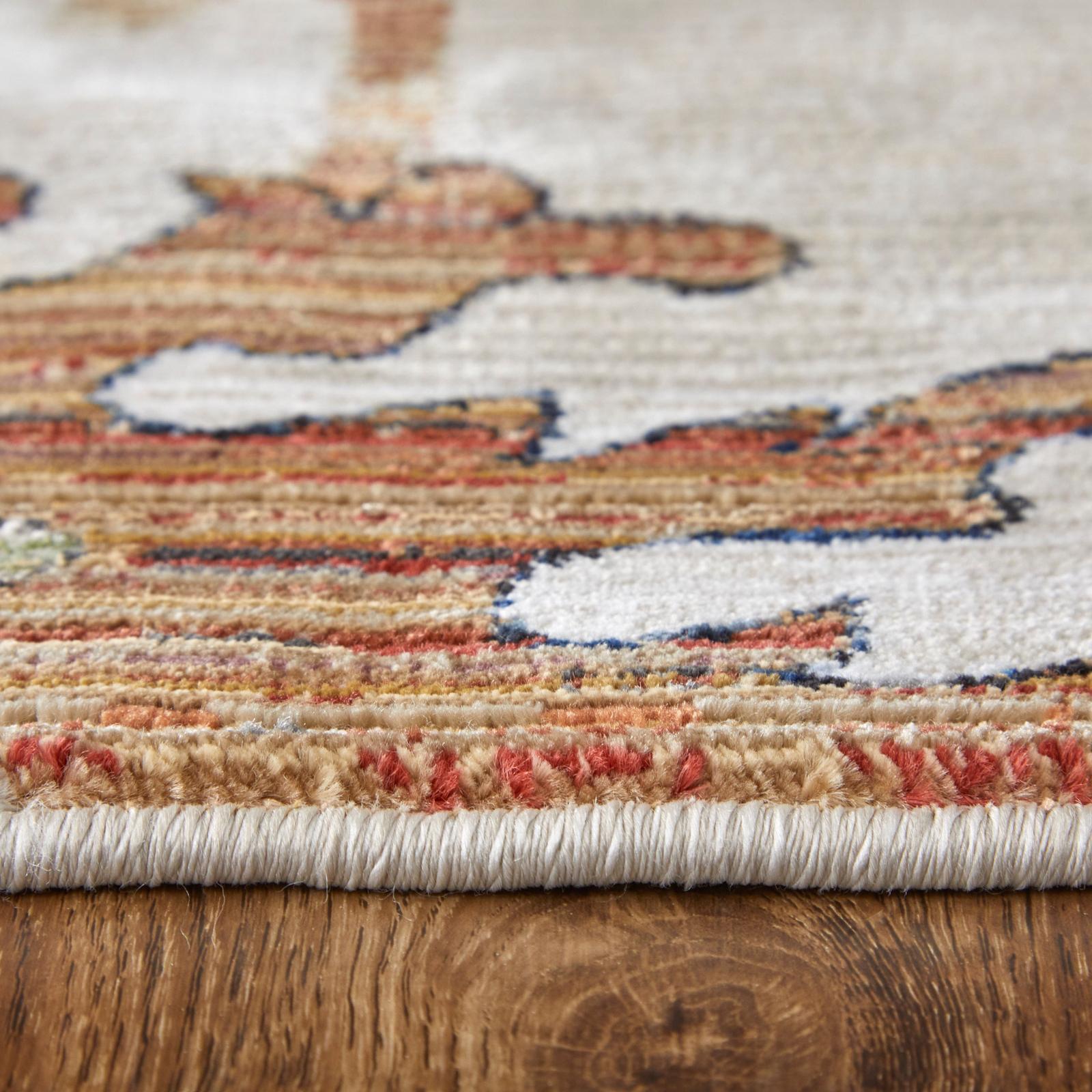 Feizy Melrose 39P1F Transitional Floral & Botanical Rug in Ivory/Red/Blue