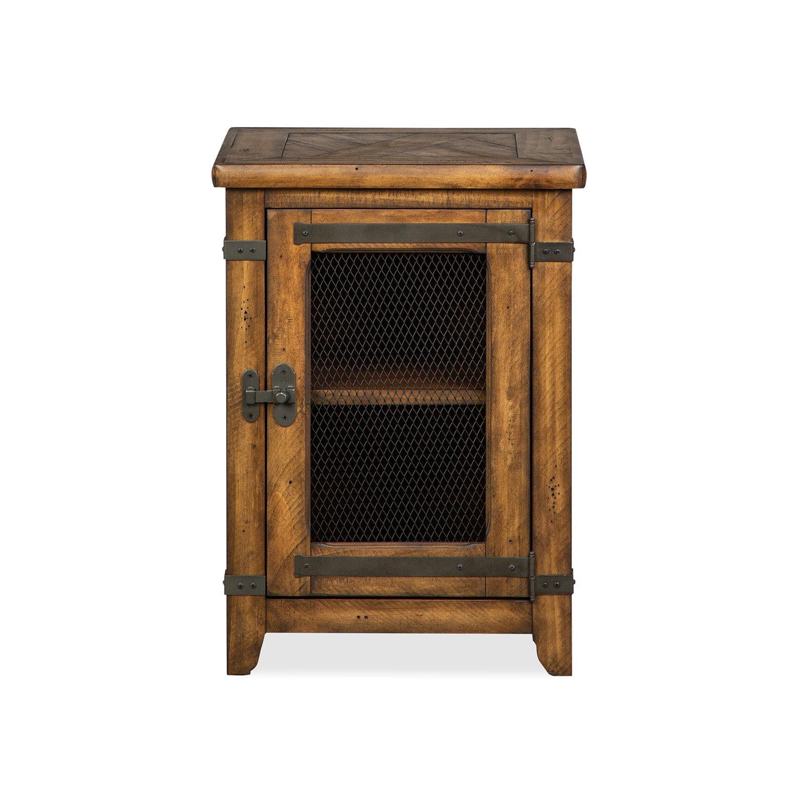 Magnussen Home Chesterfield Farmhouse Timber Chairside End Table