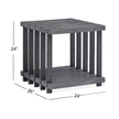 Magnussen Home Eldridge Weathered Gravel And Satin Bronze Rectangular End Table