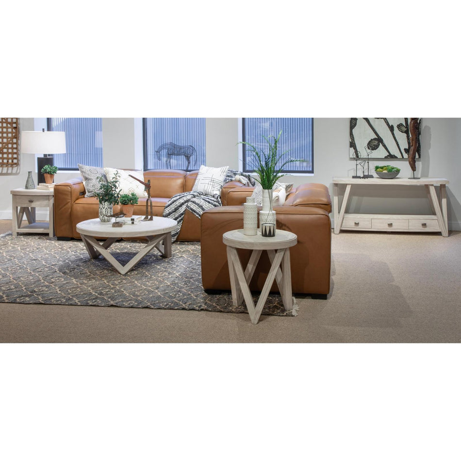 Magnussen Home Bostwick Coconut Cream Round Cocktail Table