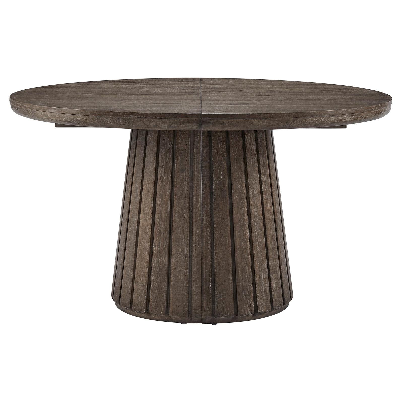 Magnussen Home Kavanaugh Weathered Kona Brown Extendable Round Dining Table
