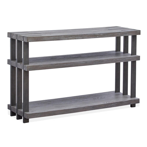 Magnussen Home Eldridge Weathered Gravel And Satin Bronze Rectangular Sofa Table