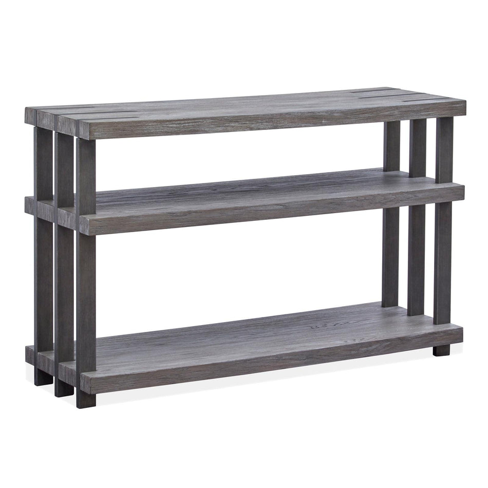 Magnussen Home Eldridge Weathered Gravel And Satin Bronze Rectangular Sofa Table
