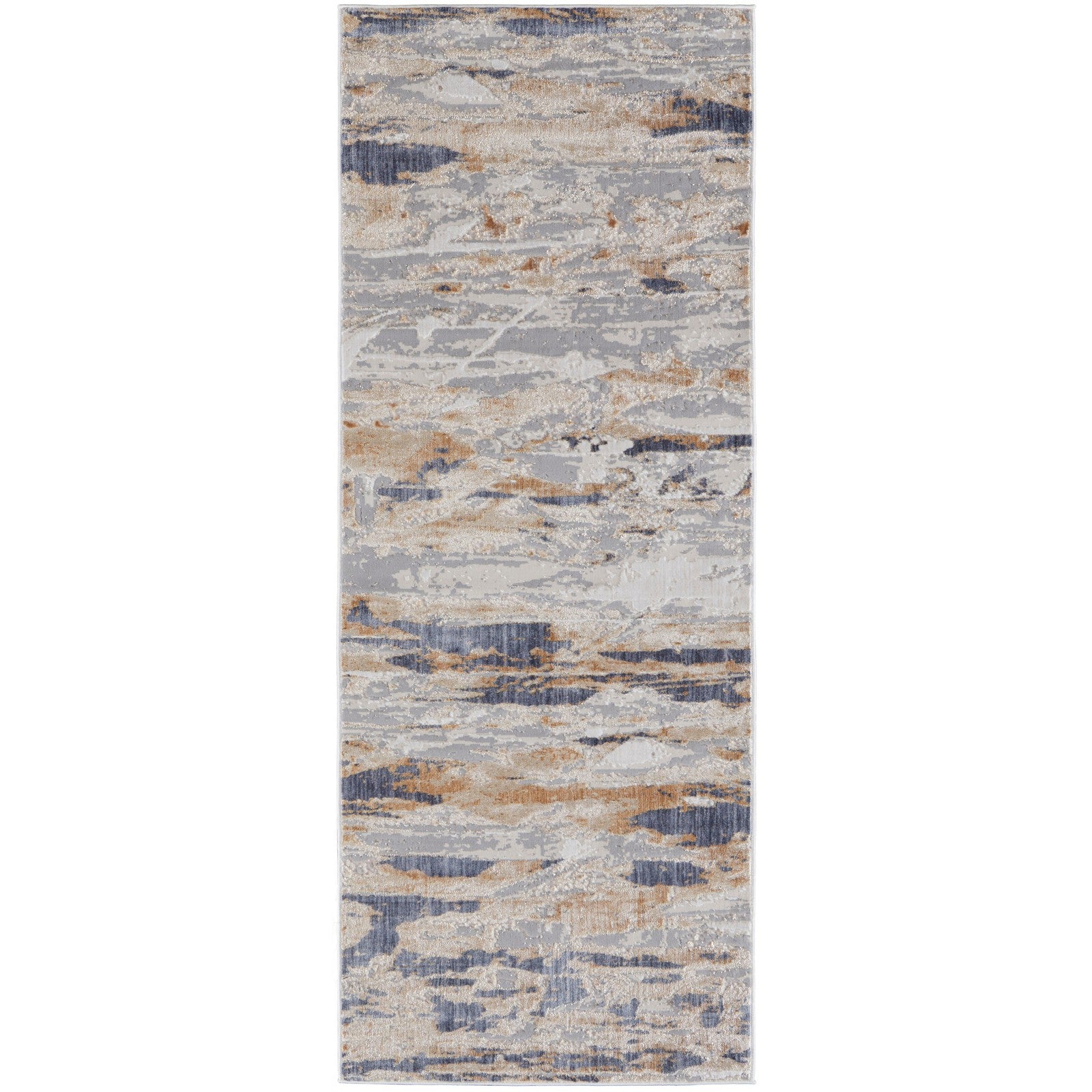Feizy Laina 39G5F Transitional Abstract in Tan/Orange/Ivory