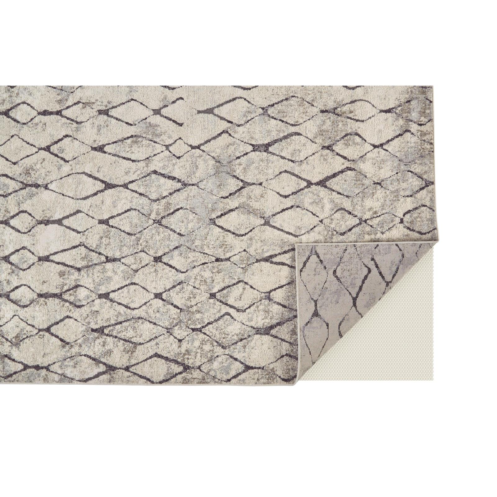 Feizy Kano 3872F Transitional Diamond Rug in Ivory/Gray/Taupe