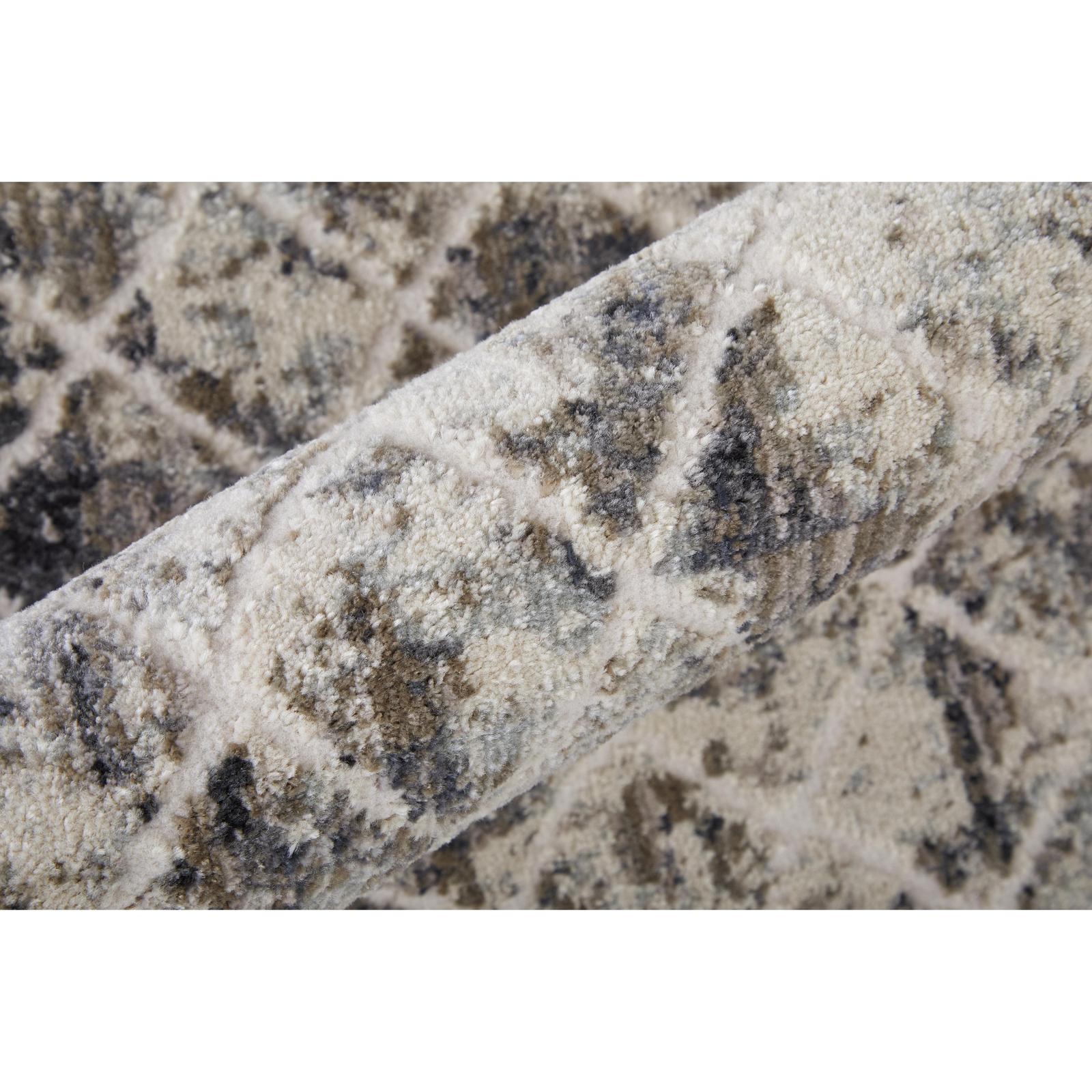 Feizy Kano 3873F Transitional Diamond Rug in Ivory/Gray/Taupe
