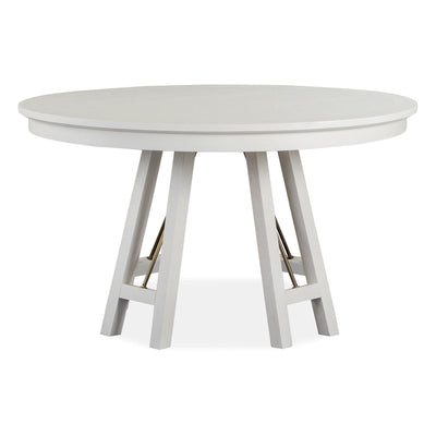 Magnussen Home Heron Cove Chalk White And Dovetail Grey Round Dining Table