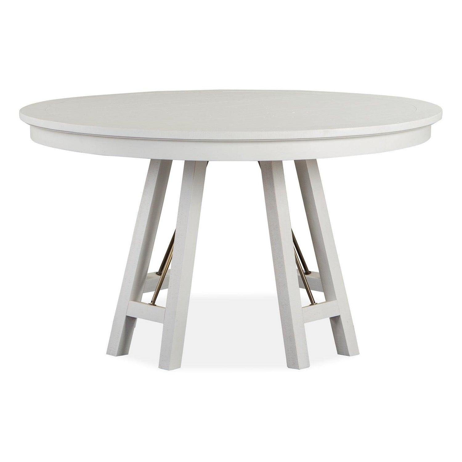 Magnussen Home Heron Cove Chalk White And Dovetail Grey Round Dining Table