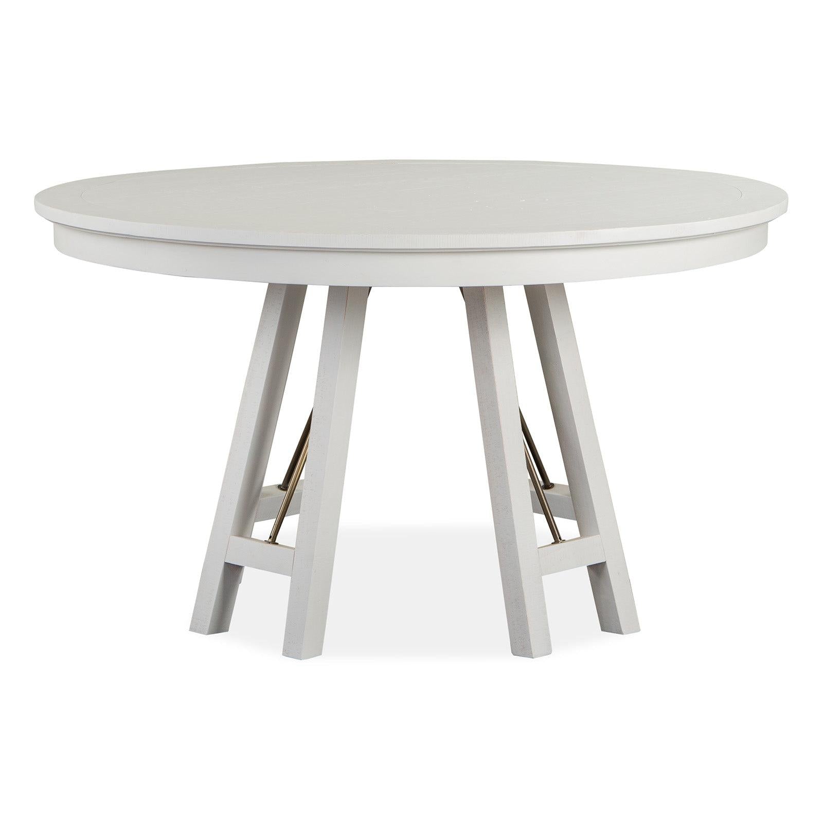 Magnussen Home Heron Cove Chalk White And Dovetail Grey Round Dining Table