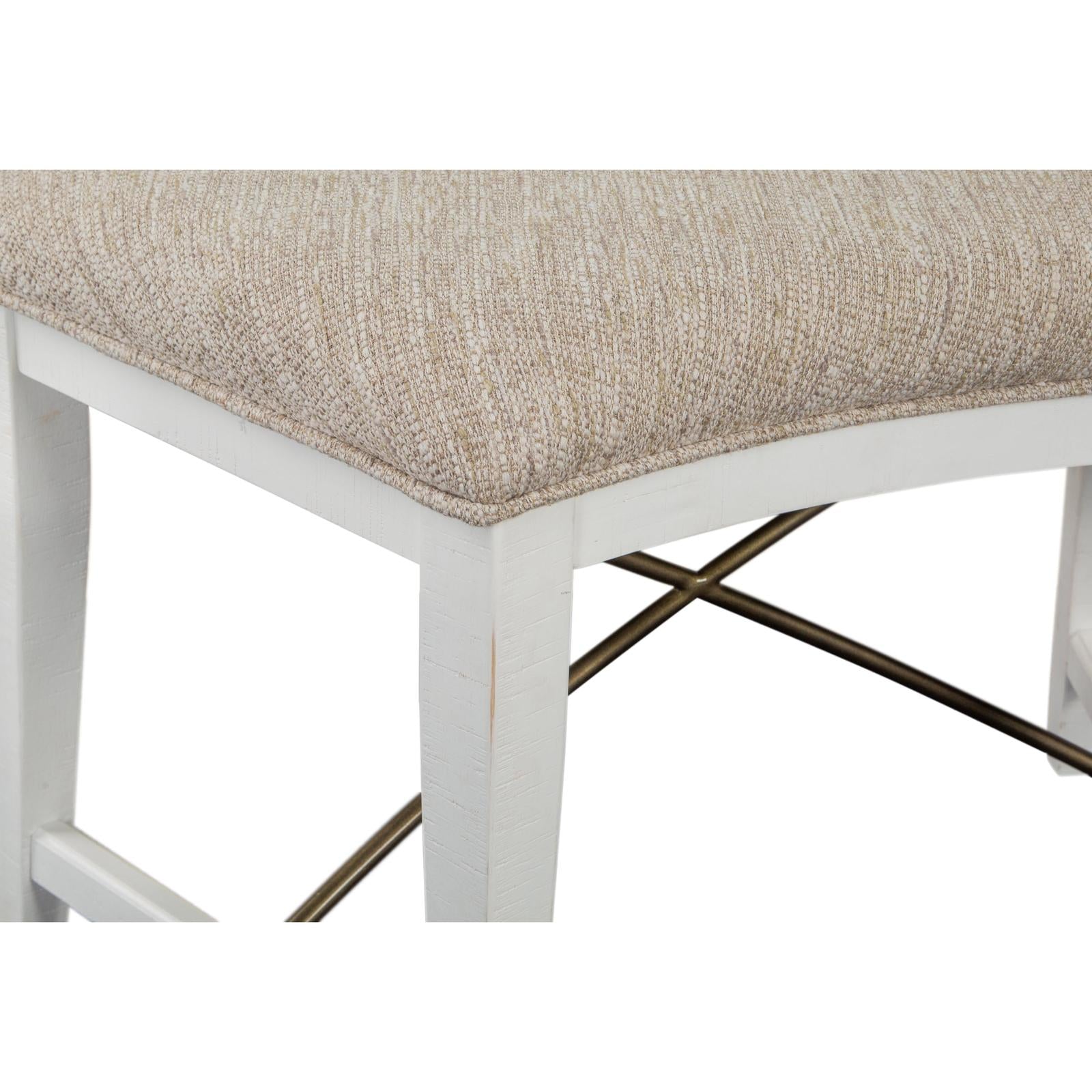 Magnussen Home Heron Cove Chalk White And Dovetail Grey Upholstered Bench