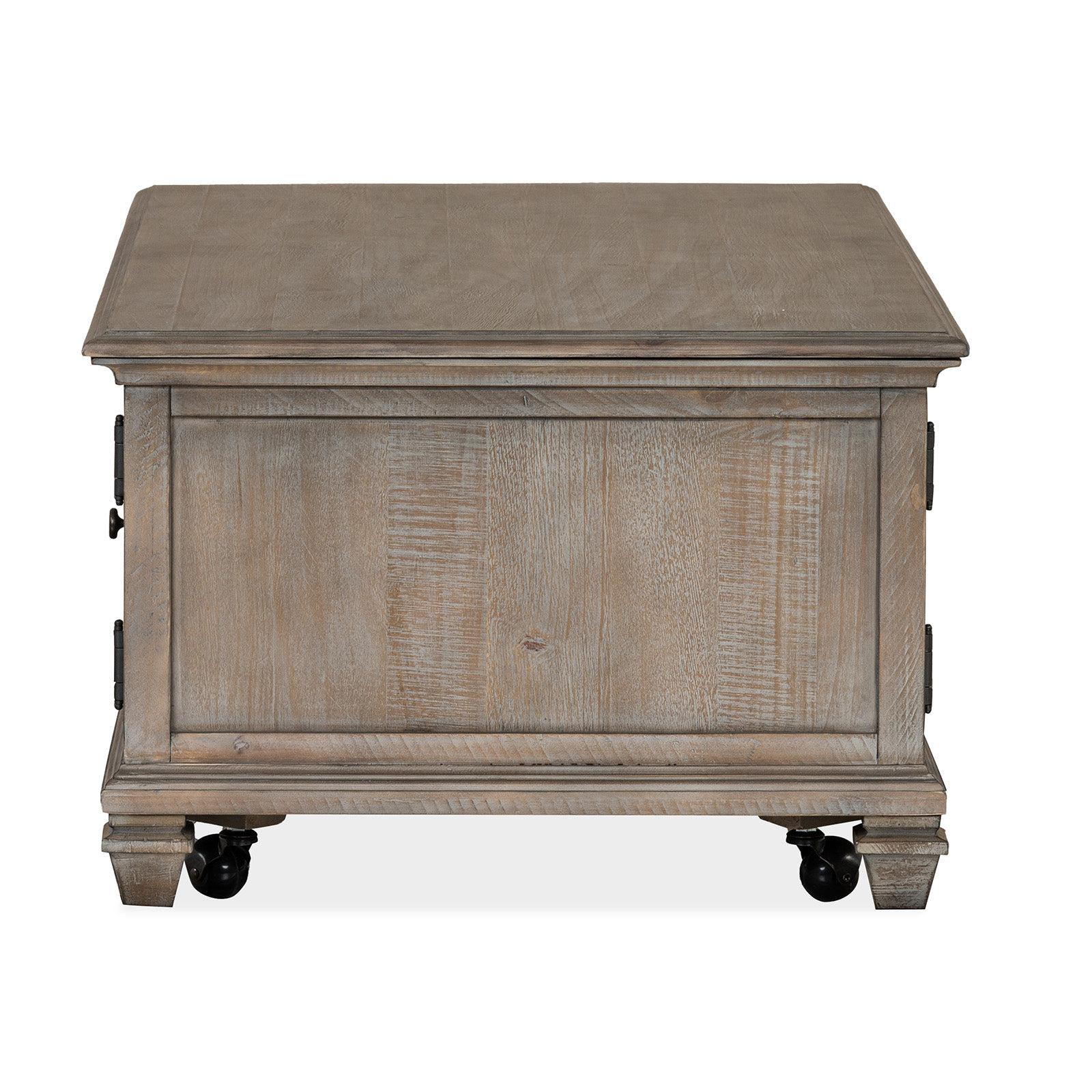 Magnussen Home Lancaster Dovetail Grey Lift Top Storage Cocktail Table With Casters