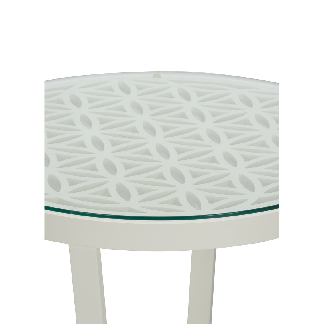 Chelsea House Flower of Life White Side Table